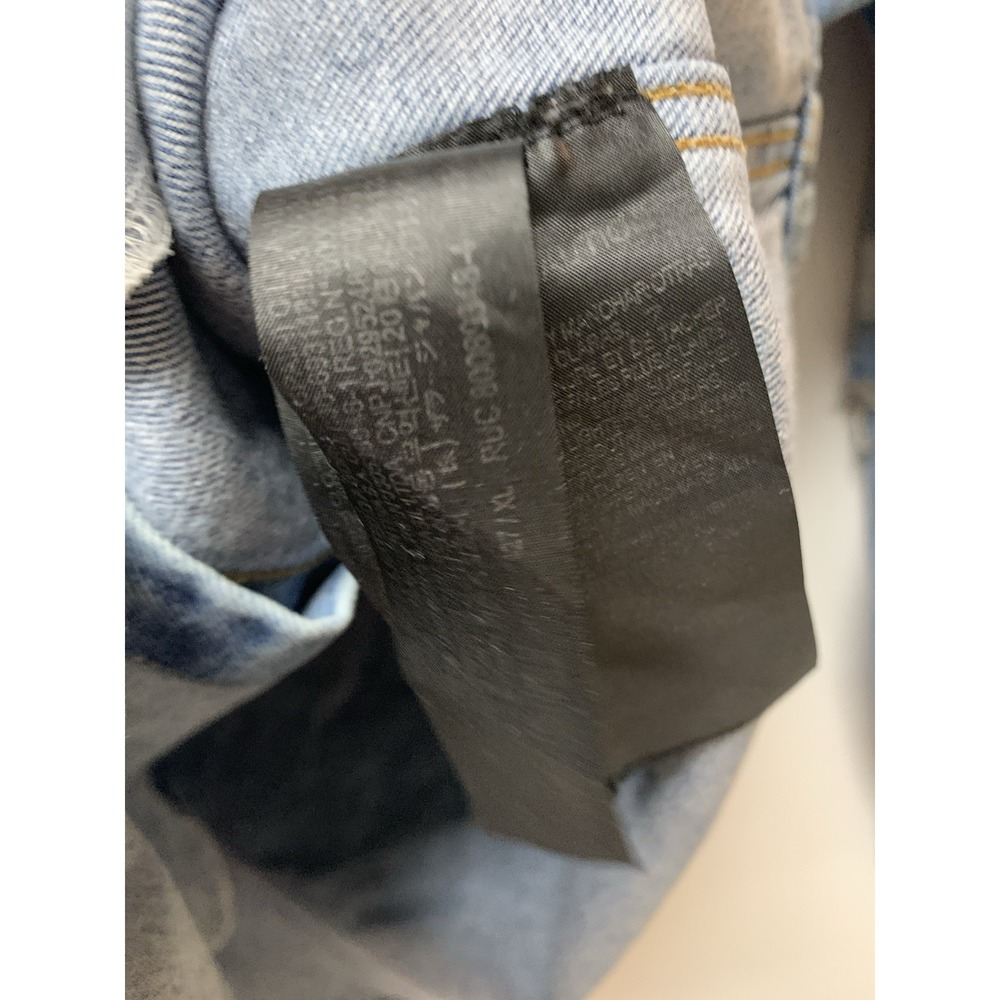 Zara Denim Shacket Mens XL Blue Metal Snap Shirt Jacket Distress Relaxed Fit - Picture 7 of 14